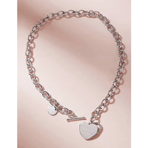 LRC Kalung Fashion Gold Love Heart Metal Thick Chain Necklace V58325