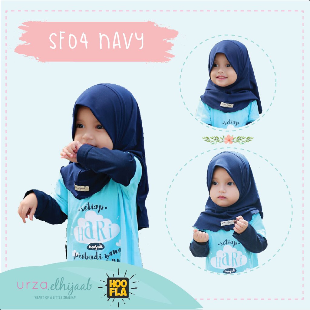 SF04 | KERUDUNG ANAK NAVY BRANDED & TRANDI HOOFLA