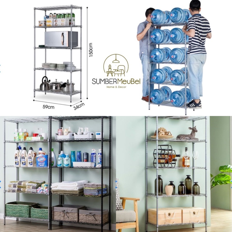 RAK BESI SERBAGUNA 5 TINGKAT