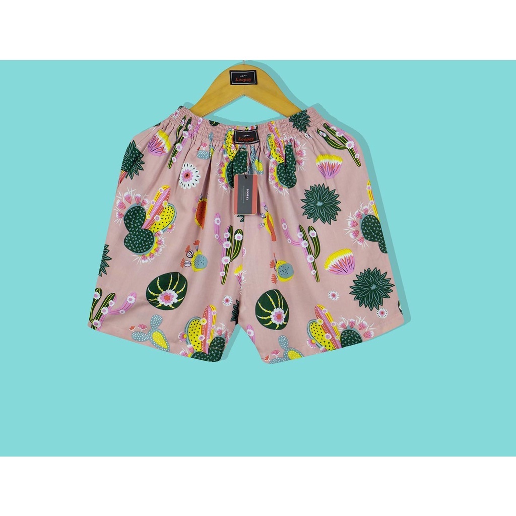 [COD] Ready  CELANA BOXER LOOPAY MOTIF PINK KAKTUS (PK) Original