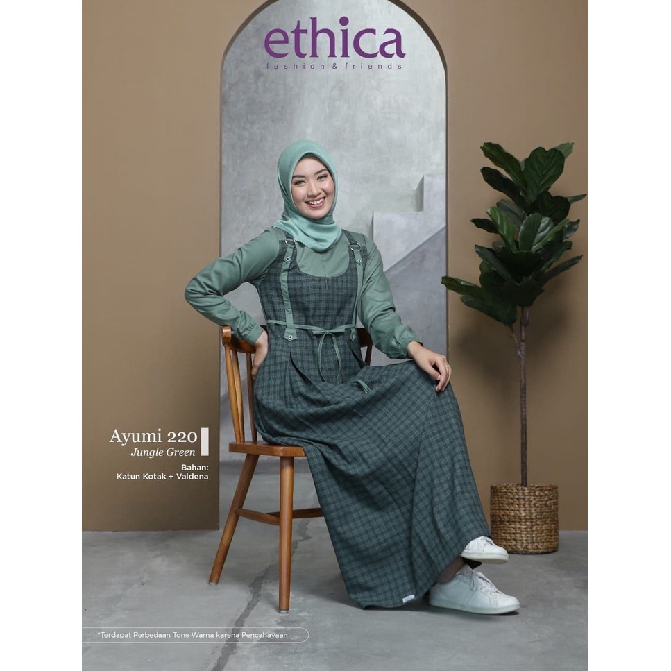 PROMO akhir tahun GAMIS REMAJA KEKINIAN, AYUMI 220 JUNGLE GREEN