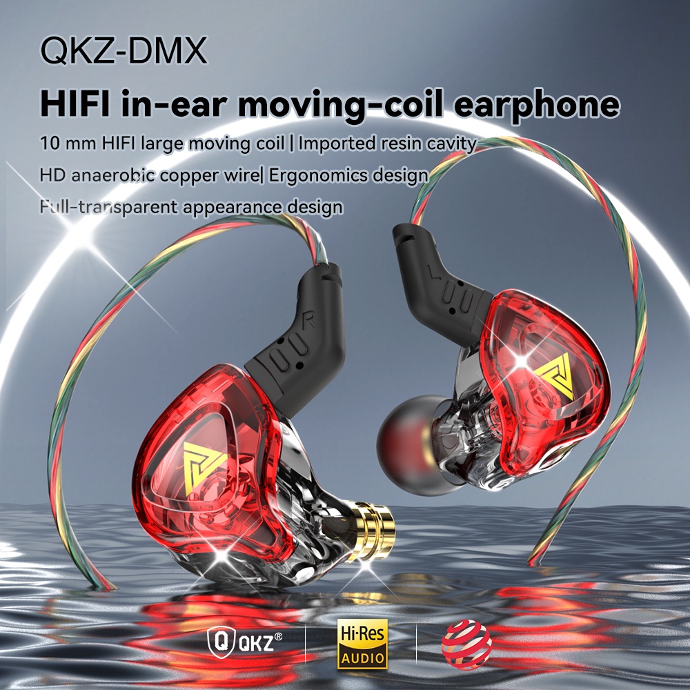 Qkz AK6-DMX AK6 DMX Headset Earphone Earbuds Musik Stereo HiFi Dynamic Dengan Mic Untuk Sport / Lari