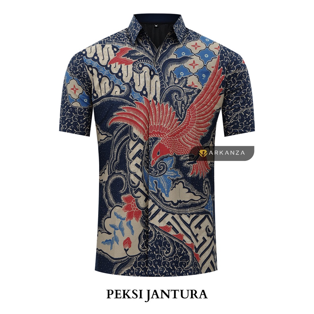 BATIK ARKANZA Motif PEKSI JANTURA Hem Atasan Kemeja Baju Batik Pria Cowok Laki Laki Slimfit Full Lapis Furing Lengan Panjang Lengan Pendek Original Asli