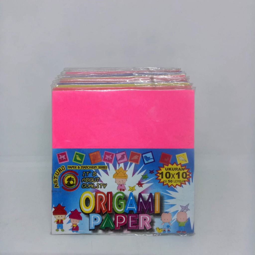 Jual KERTAS LIPAT ORIGAMI PAPER ASTURO MOTIF POLOS WARNA WARNI 10X10