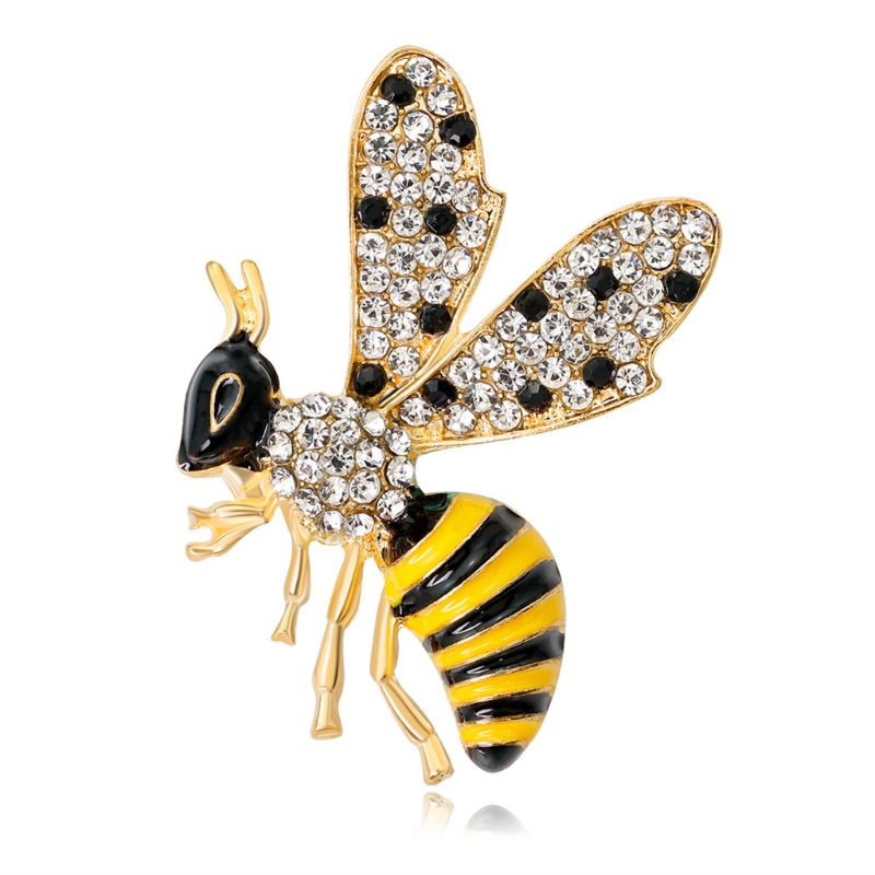 SIY  Insect Bee Brooch Pins Jewelry Women Rhinestone Gifts Enamel Fashion Decoration