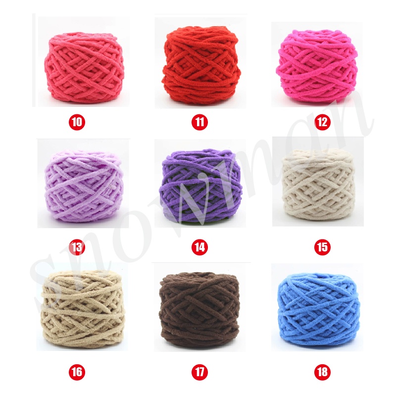 Benang rajut chenille/ benang chenille/ benang rajut handuk import 1ply Icicle line Crochet Tebal Benang100 g