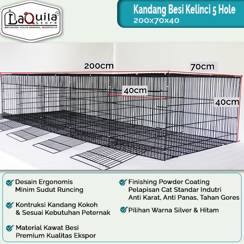 Kandang Kelinci Galvanis 5 Hole