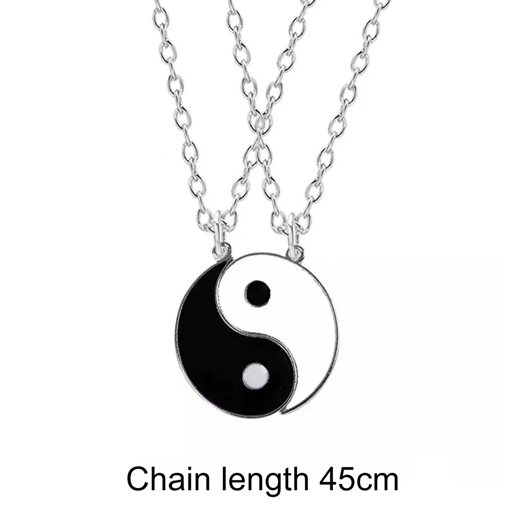 Hu Hu Hu Hu Hu Alat Bantu Pasang Kacamata♡ 1 Pasang Kalung Liontin Tai Chi Bahan Alloy Tahan Karat Untuk Unisex