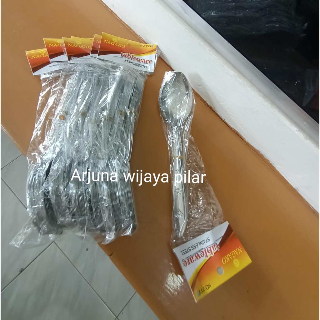 Sendok makan stainless 1lusin Nagako / stainless steel 18gr +Bubblewrap