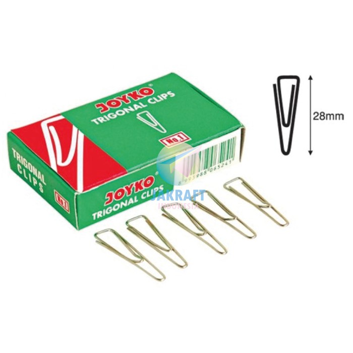 

Trigonal Paper Clip Klip Kertas JOYKO No.1 (28 mm) Ecer Grosir