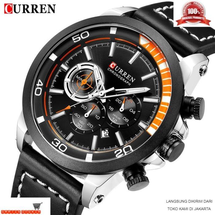 Termurah Promo Jam Tangan Pria CURREN 8310 Maskulin Leather Chrono Aktif - Hitam Hitam Diskon