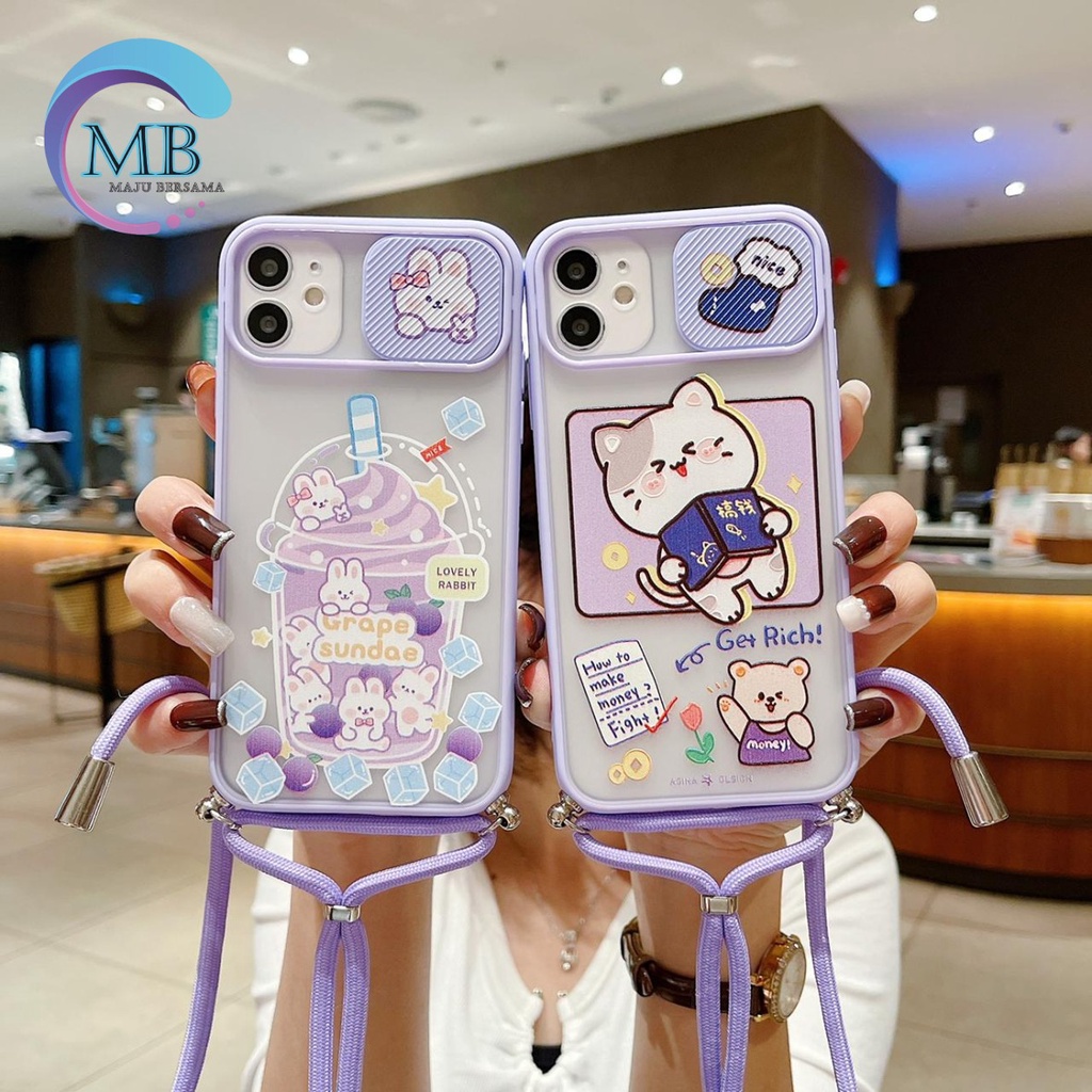 SS197 SOFTCASE SLINGCASE LANYARD SLIDE KARAKTER XIAOMI REDMI NOTE 8 9 9 10 PRO 9T POCO X3 M3 PRO MB2498