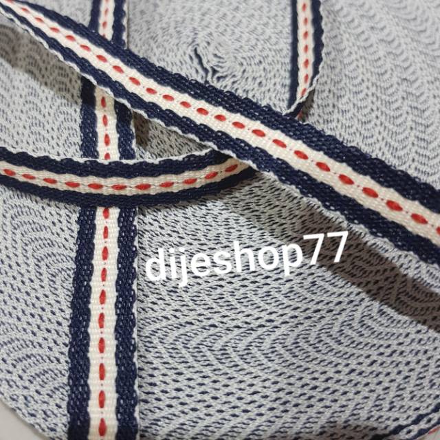 Pita (Isi 6 METER) celana jeans selvedge twill denim 1cm ROL /pita list bis bintik cotton twill 1 cm