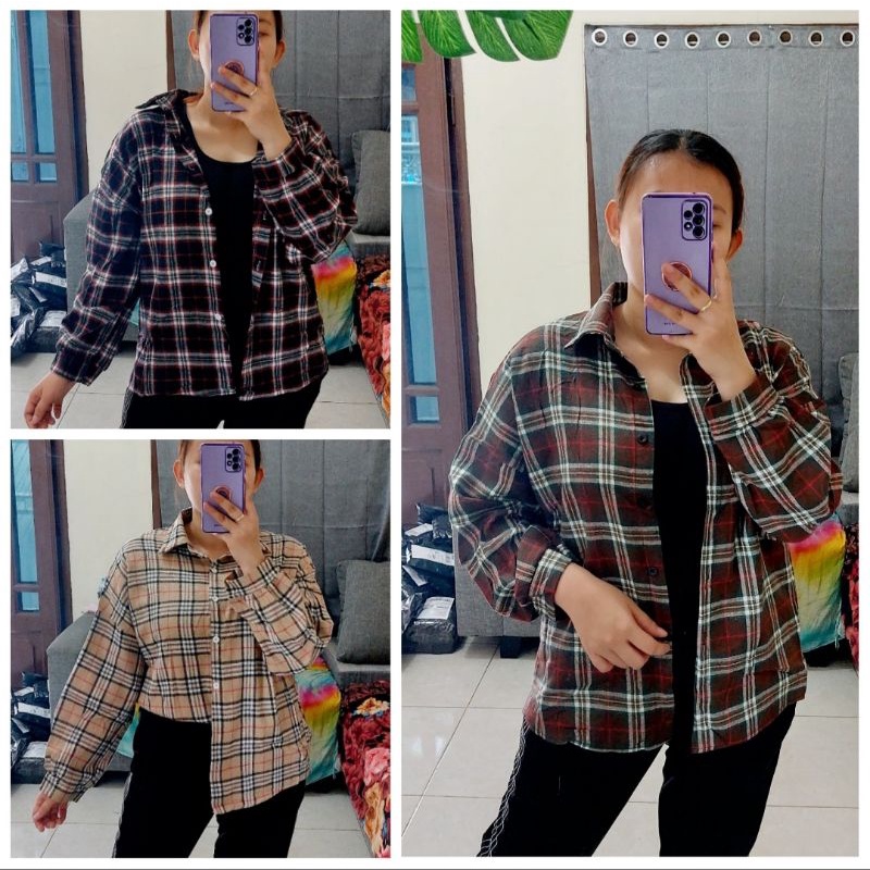 NEW KEMEJA KOTAK FLANEL IMPORT / KEMEJA MURAH / KEMEJA WANITA MURAH