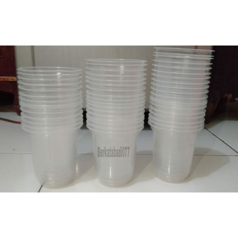 Gelas Plastik Pp12 Oval  6 Gram (M CUP)1roll 50pc /Gelas Cup plastik.1roll