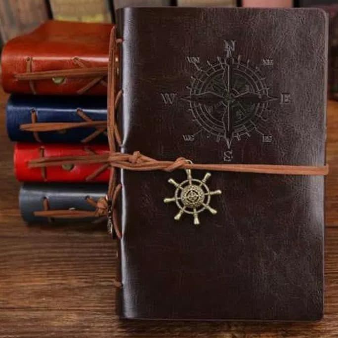 

Buku Sekolah - Buku Catatan Binder Kulit Retro Pirate - Coffe - Coklat