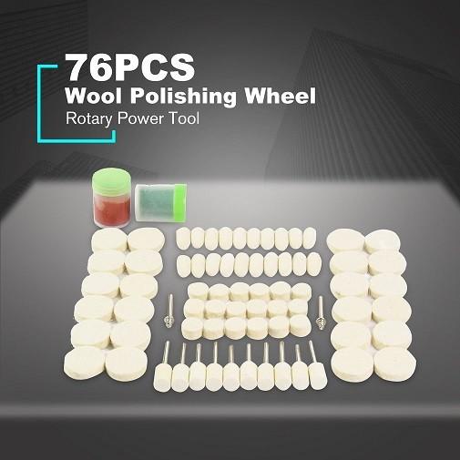 76Pcs Paket Lengkap Wool Polisher Accessories Mini Grinder Polishing