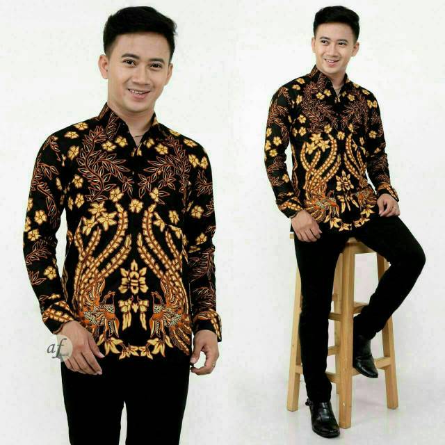 Bisa cod Kemeja batik lengan panjang / baju batik pria lengan panjang