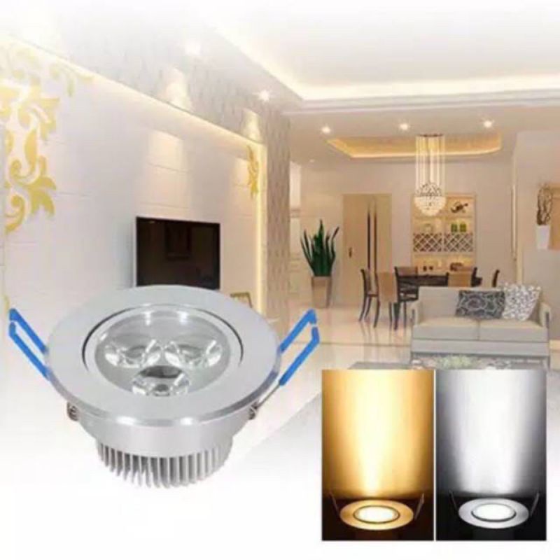 LAMPU DOWNLIGHT 3WATT 3MATA - LED CEILING LIGHT 3 WATT 3W PUTIH DAN