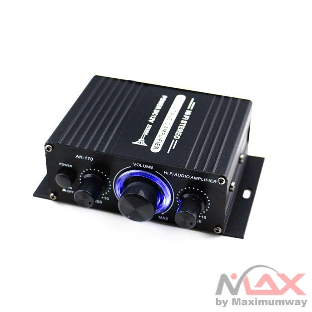 ANENG HiFi Mini Stereo Car Amplifier Treble Bass Booster - AK-170 Warna Hitam