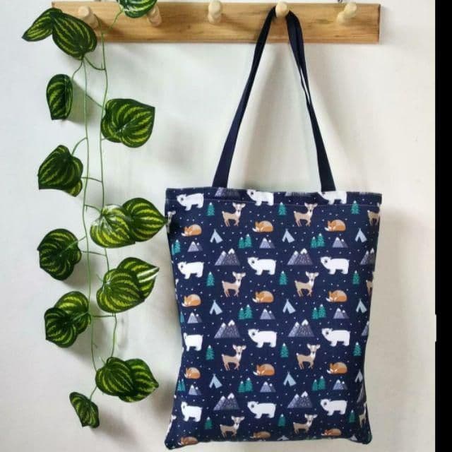 TOTEBAG / TAS TOTE BAG WANITA KANVAS MOTIF CANTIK