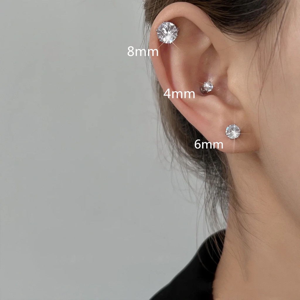 Anting Klip Magnetik Bahan Zirkon Untuk Aksesoris