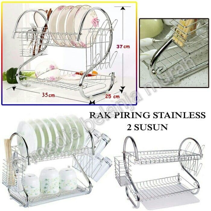  RAK  PIRING  STAINLESS  2 SUSUN RAK  PIRING  WASTAFEL RAK  