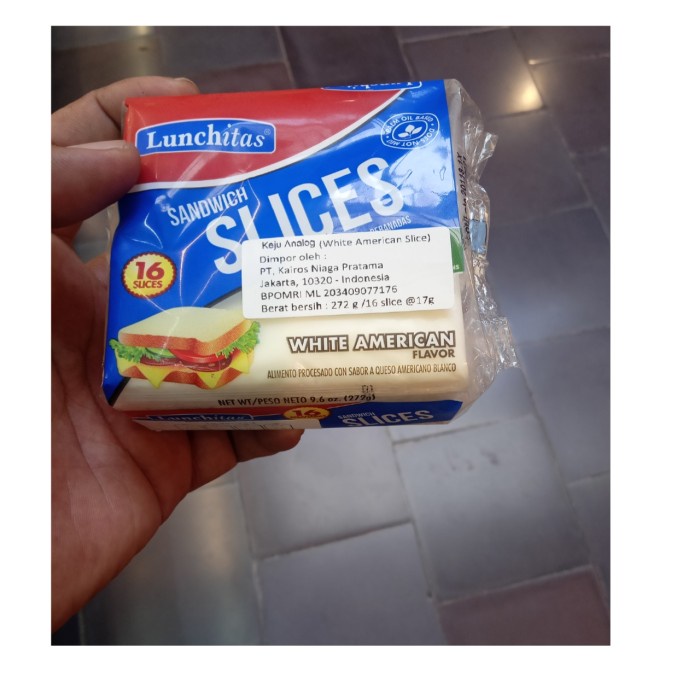 

Launchitas Sandwich Slices | keju analog White american 16 slice/272g