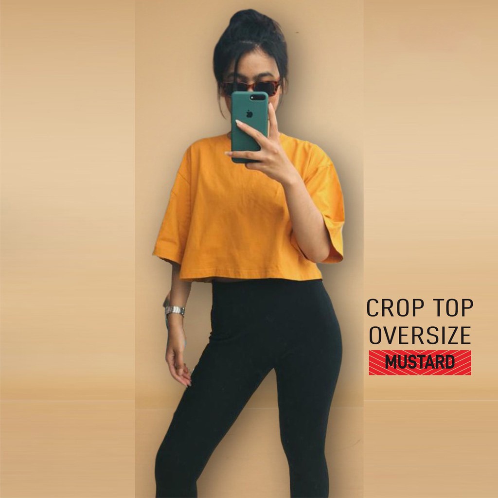 ZASKIYA - Crop Oversize Polos Wanita / Crop Top