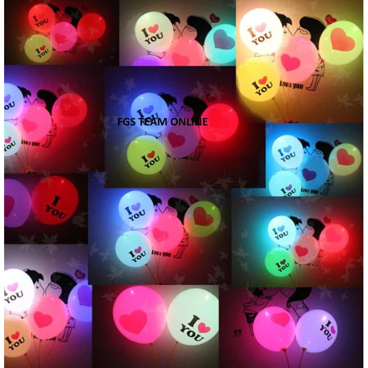 BALON LATEX WITH LED /KEPERLUAN ACARA/BALON ACARA LAMPU/BALON MURAH