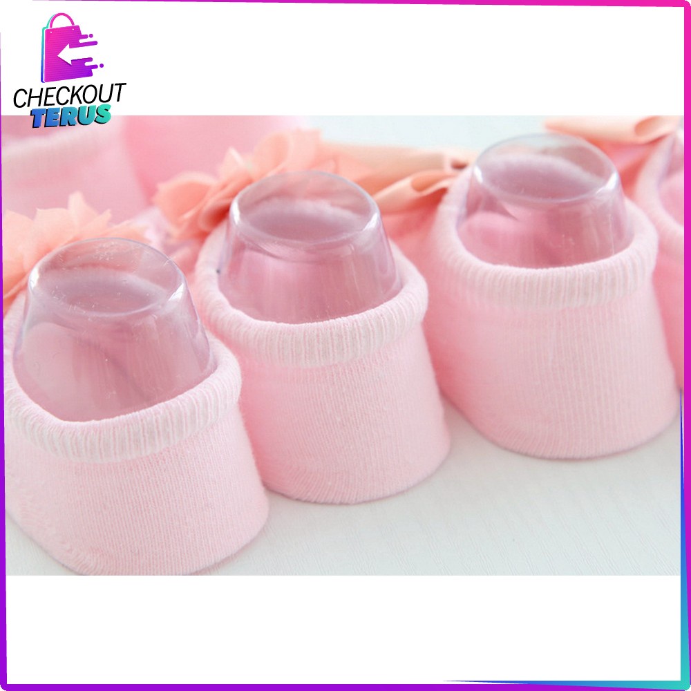 CT P212 Kaos Kaki Pendek Bayi Cewek 3IN1 Motif Renda Bunga Pita Kaus Kaki Bahan Katun Anak Perempuan Lucu Dapat 3 Pasang Korean Style