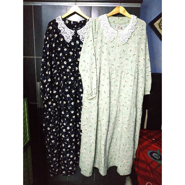 Gamis jumbo motif bunga