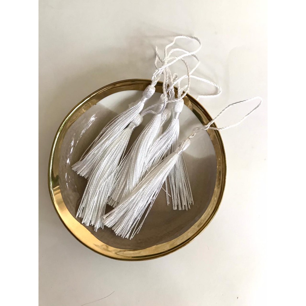 

White Tassel - Tassel Putih - Aksesoris Hang Tag Box Kado Bingkisan Parsel Hampers