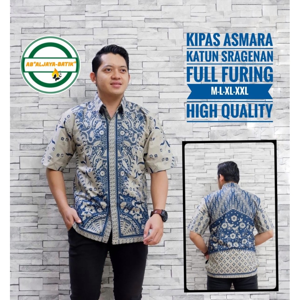 Kipas Asmara Kemeja Batik Pria Pendek Full Furing by Aljaya Batik