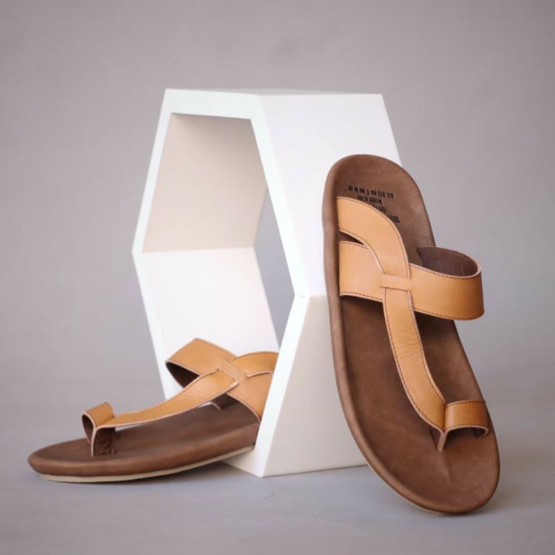 IMPULSE | Sandal Kulit Asli Pria Kasual Santai Original Sendal Kerja Trendi Moden Nyaman