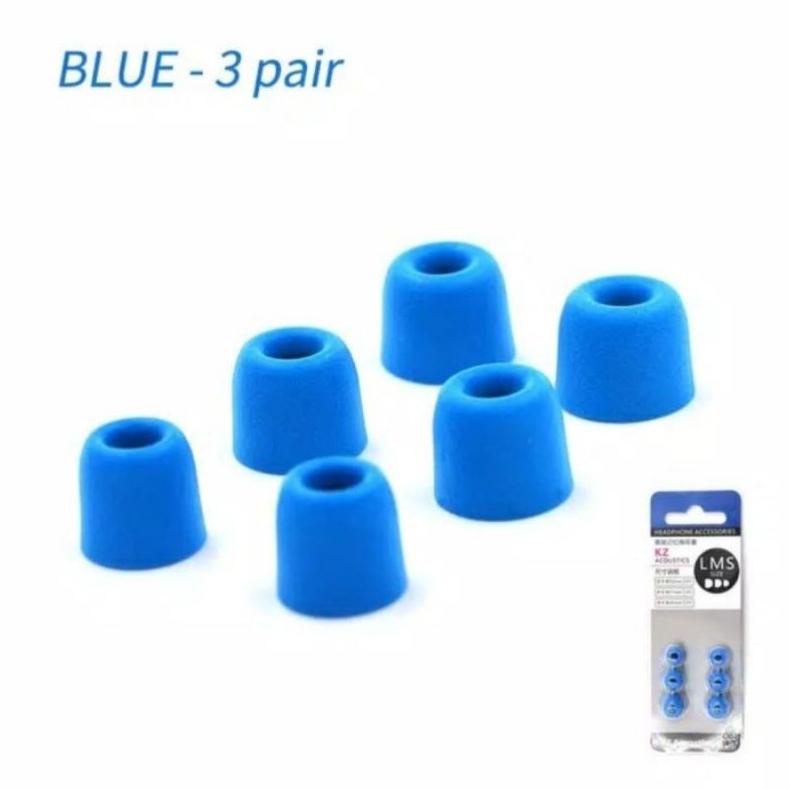 Kz Premium Eartips Memory Foam 3 Pair (3 Pasang) Noise Isolating Comfortable For Kz Zsn Pro X Edx