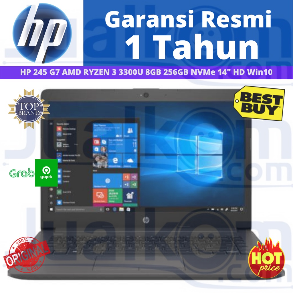 Laptop HP 245 G7 Ryzen 3 3300 3300U 3300 U QuadCore 8GB 256GB ssd W10 14"
