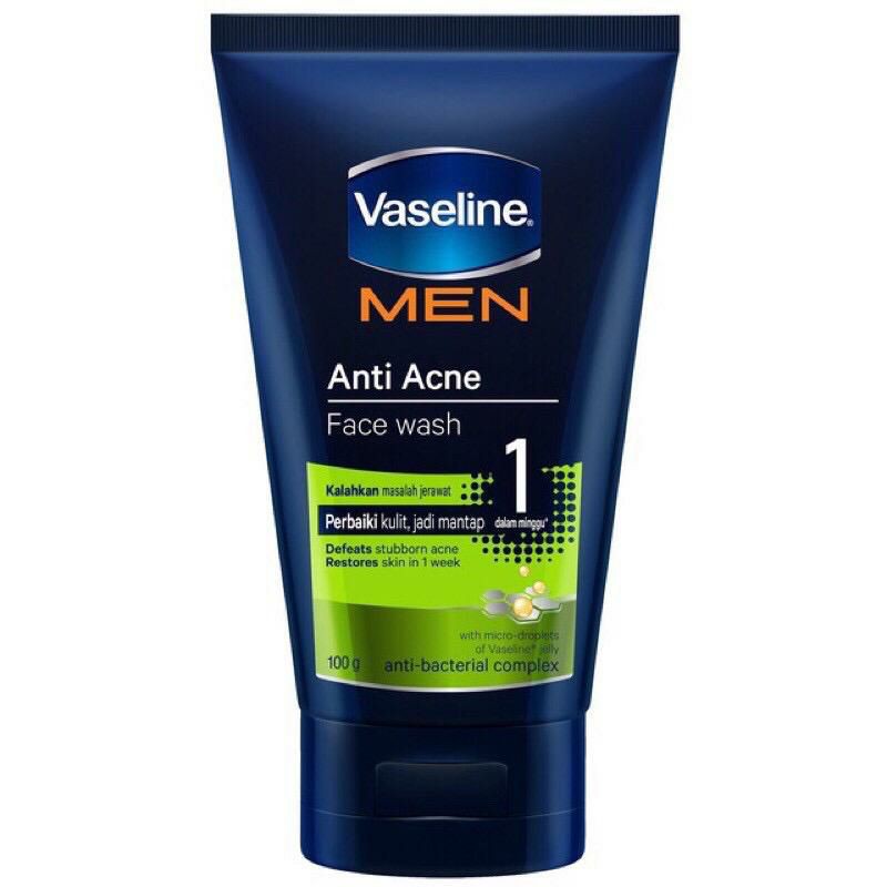 VASELINE MEN FACE WASH HEALTHY BRIGHT/OIL CONTROL/ANTI ACNE 100 GR~ORIGINAL 100%