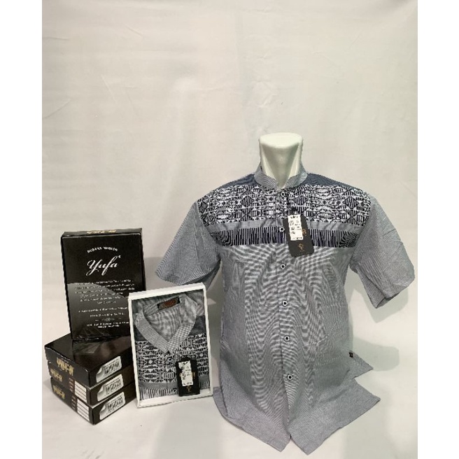 Baju koko songket Yufa lengan pendek laki laki dewasa terbaru