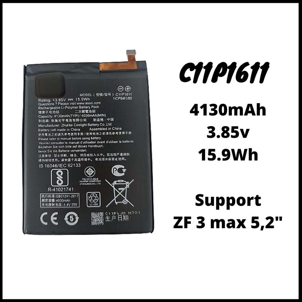 (NC) Batre Battery Baterai Original Asus Zenfone 3 Max X008DA ZC520TL C11P1611