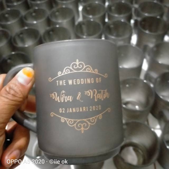 SOUVENIR PERNIKAHAN GELAS DOFF WARNA SOUVENIR PERNIKAHAN GELAS SOUVENIR GELAS GAGANG