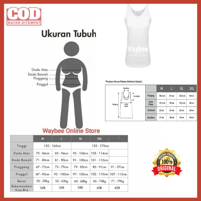 Waybee - Tanktop Tank Top Wanita Tali Renda U-Neck Termurah Kualitas Sorex-8