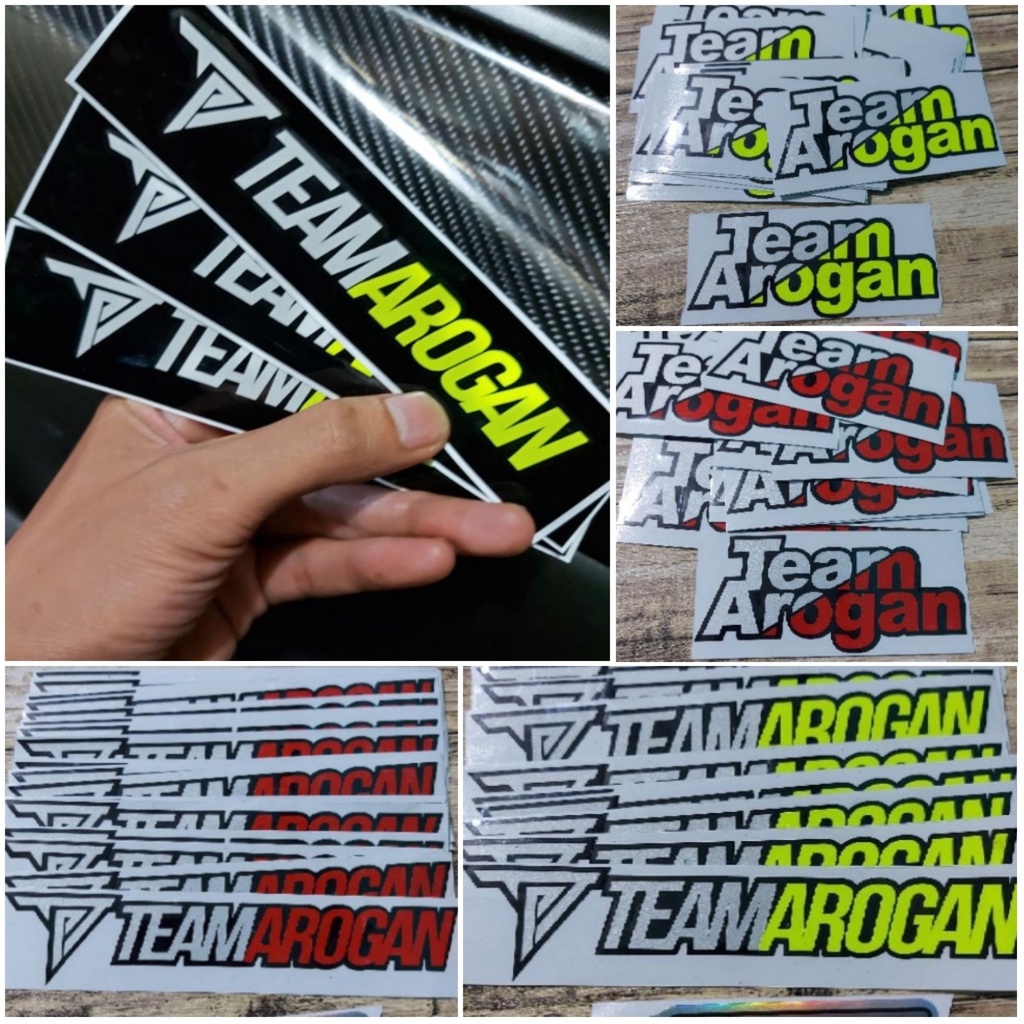 STIKER CUTTING TEAM AROGAN MOTOR HELM MOBIL WARNA TUMPUK MURAH TERBARU VARIASI RACING KEREN