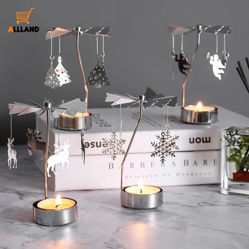 Holder Lilin Warna Silver Gaya Romantis Untuk Dekorasi Natal