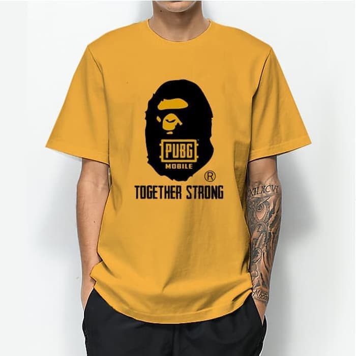 KAOS BAJU COMBED 30S PUBG BATHING APE BAPE   CHICKEN DINNER BOOYAH FREE FIRE