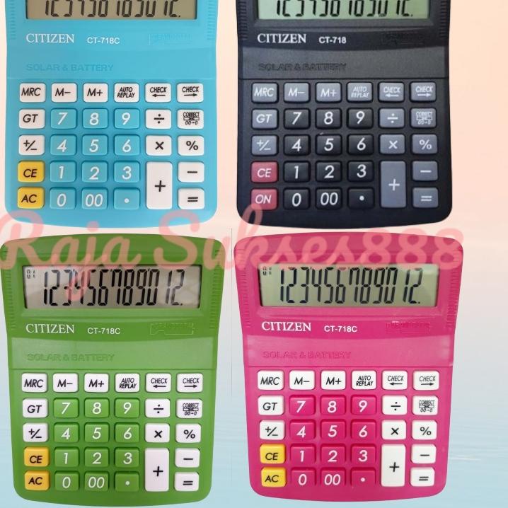 

QN3@5A Bagus .Kalkulator Citizen 718 Warna Warni KALKULATOR CITIZEN CT 718 WARNA 12 DIGIT...!