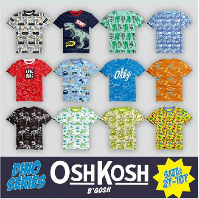 KAOS ANAK FULLPRINT OSHKOSH DINO SERIES