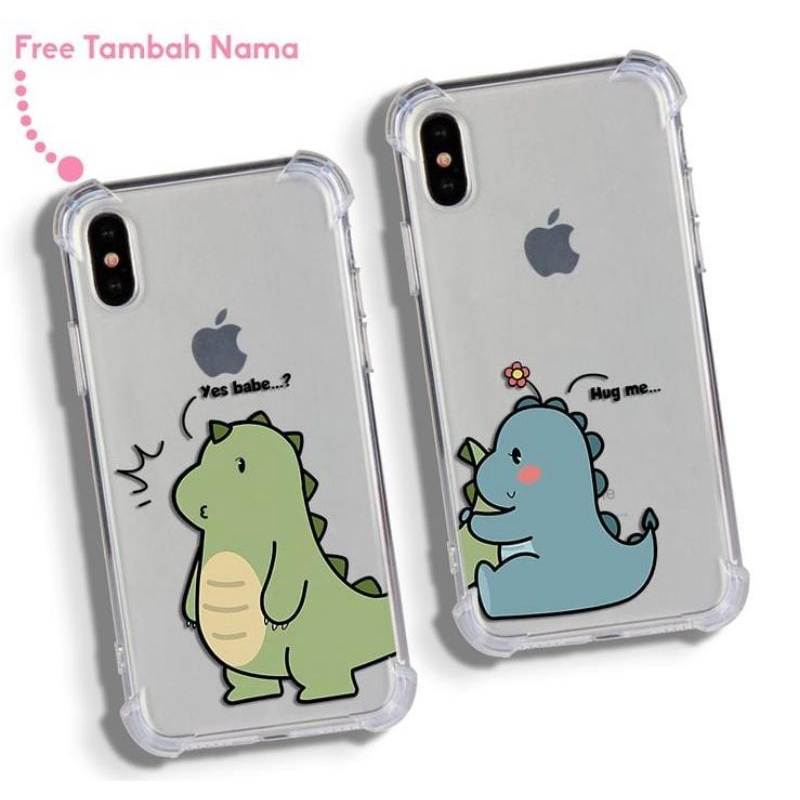 CUSTOM CASE DINO COUPLE ALL TYPE iphone oppo samsung vivo xiaomi realme redmi pasangan pacar