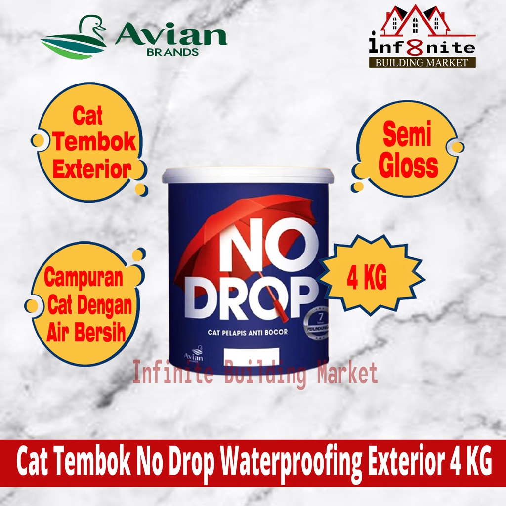 Cat Tembok No Drop Waterproofing Exterior Cat Nodrop Anti Bocor 4 KG
