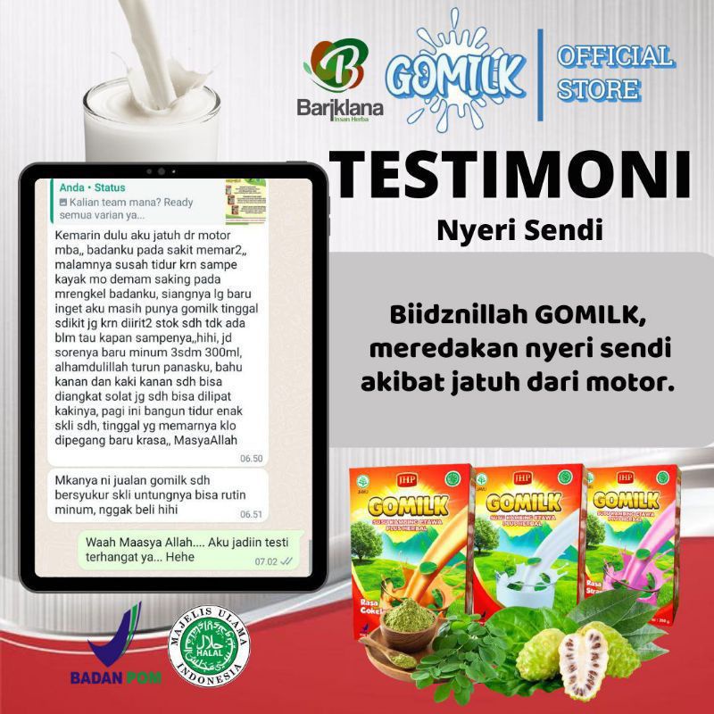 GOMILK SACHET / GOMILK SUSU KAMBING ETAWA plus Herbal daun kelor